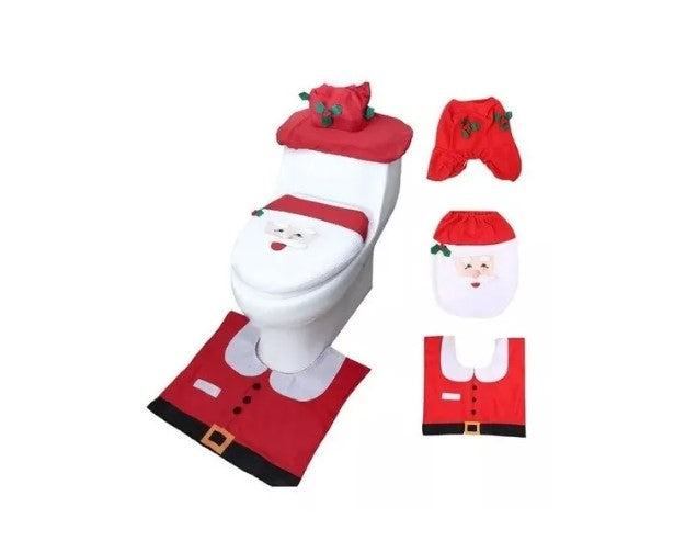 Set Fundas Navideñas para Baño - Decoración Viejito Pascuero