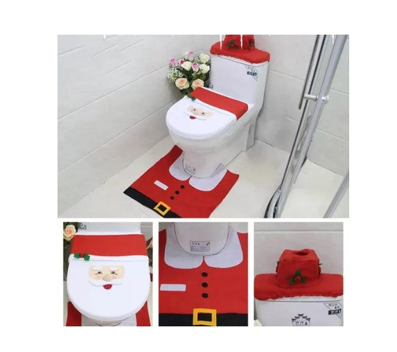 Set Fundas Navideñas para Baño - Decoración Viejito Pascuero