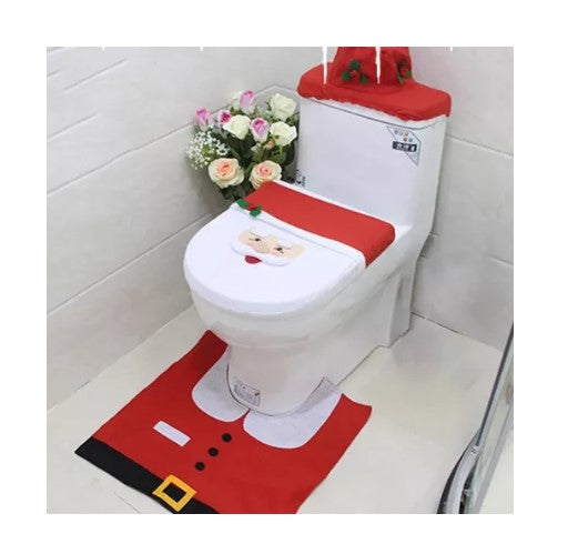 Set Fundas Navideñas para Baño - Decoración Viejito Pascuero