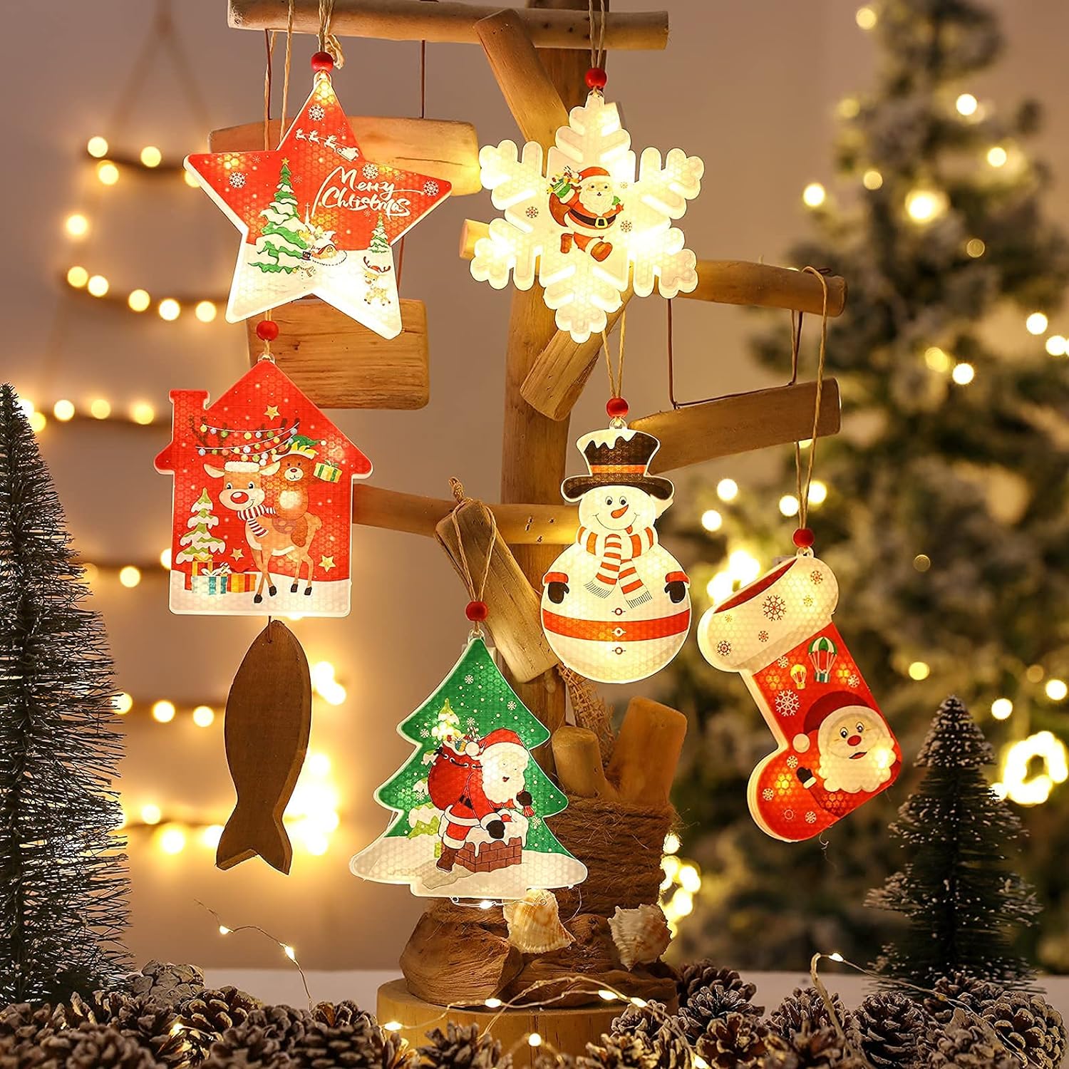 Luces con Motivos de Navidad - 6 unidades