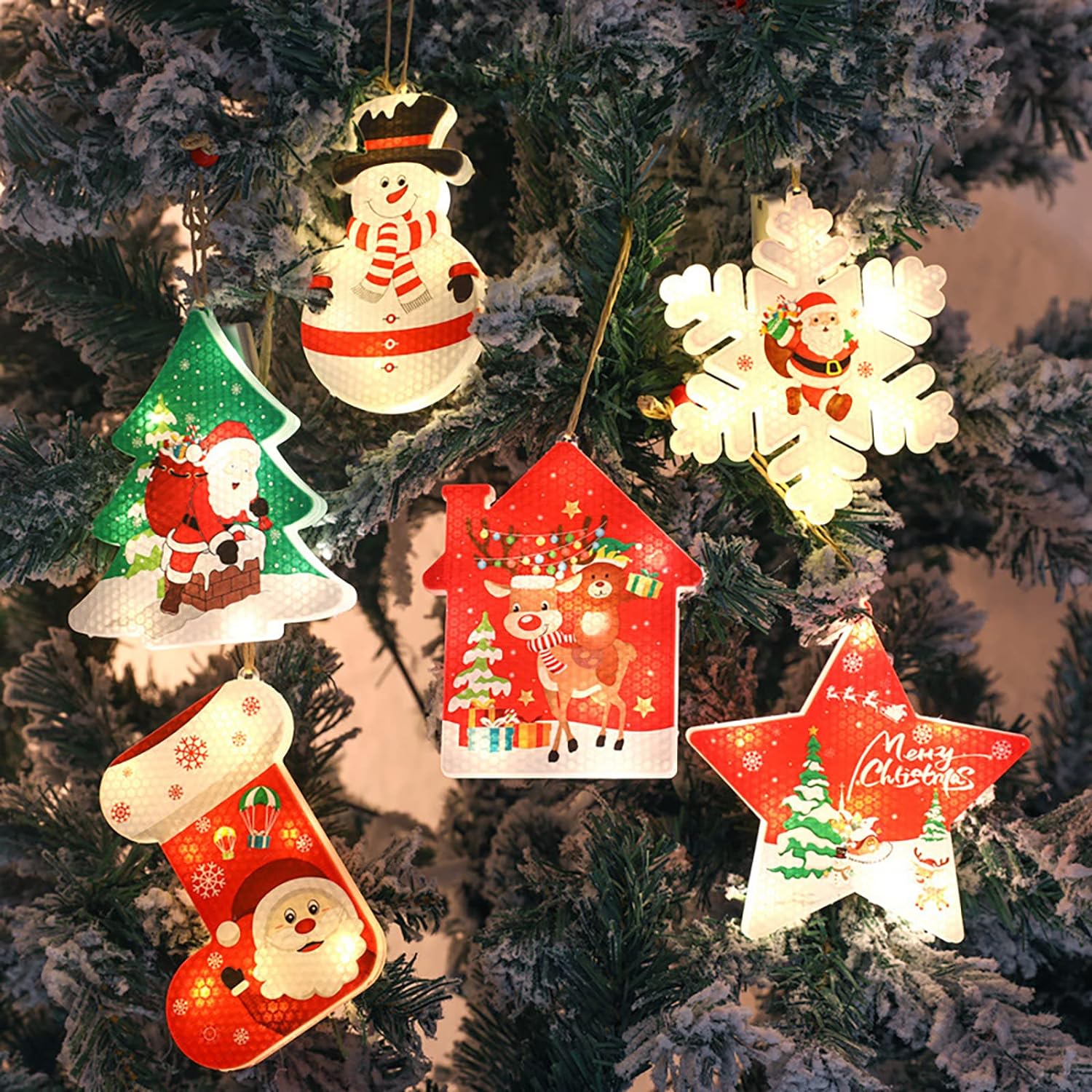 Luces con Motivos de Navidad - 6 unidades