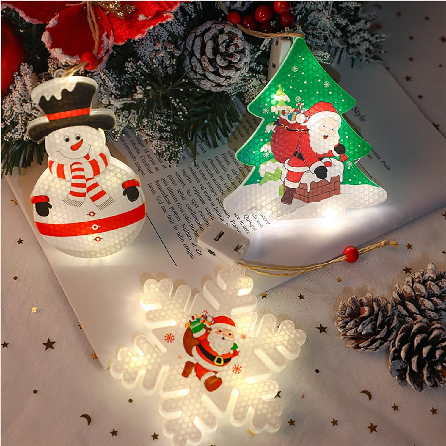 Luces con Motivos de Navidad - 6 unidades