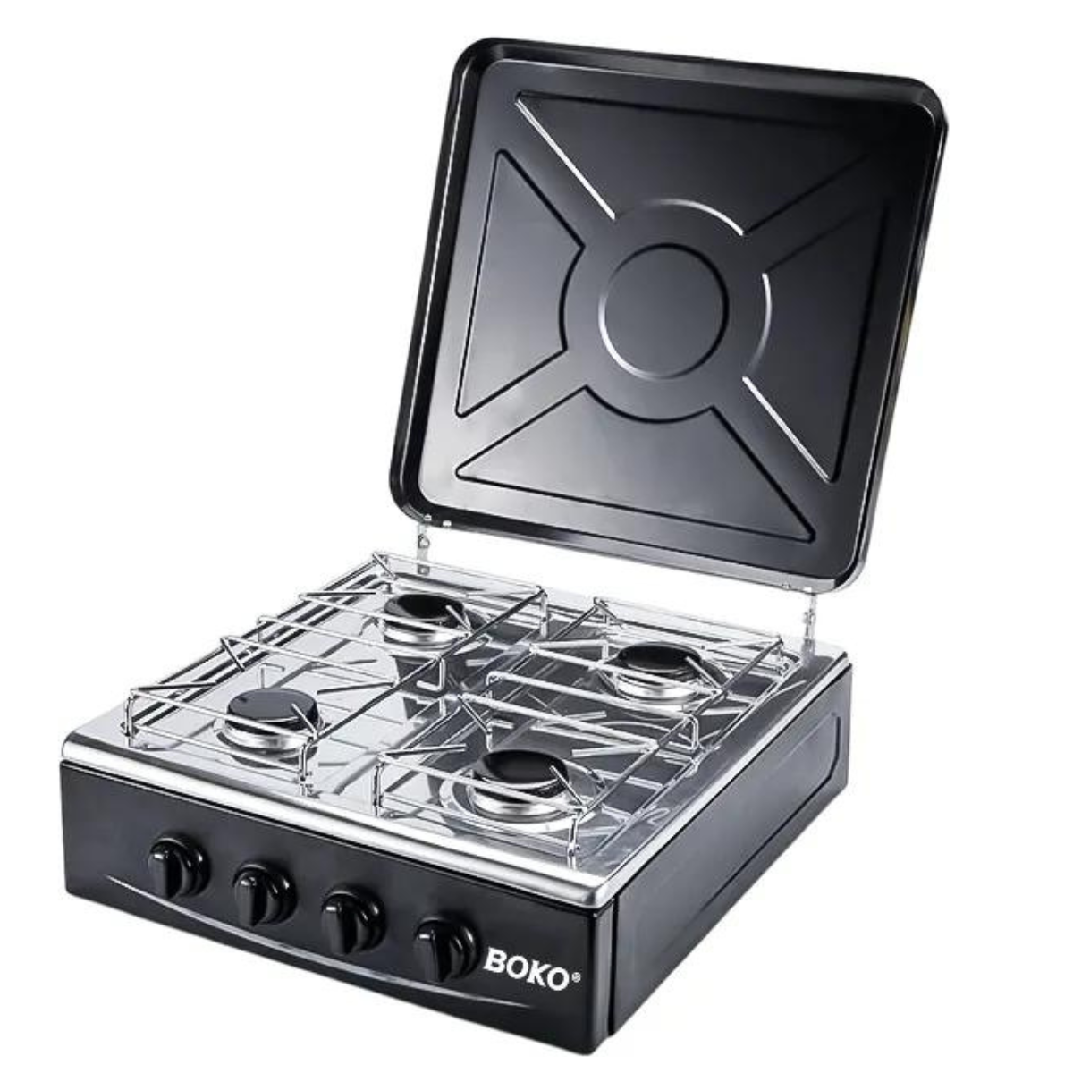 Estufa de Gas con Tapa de Acero - 4 Platos