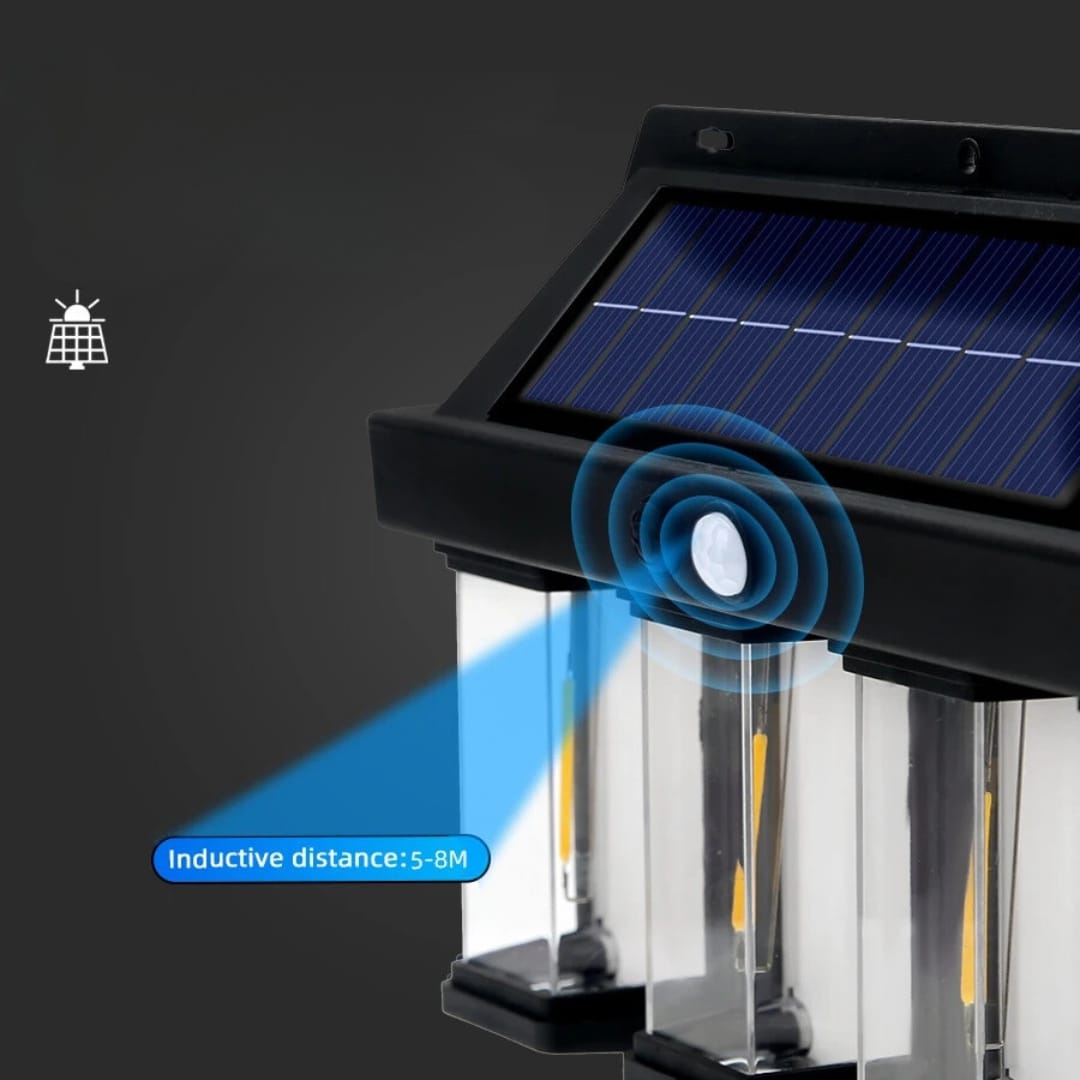 Lámpara Solar Luz Cálida con Sensor de Movimiento
