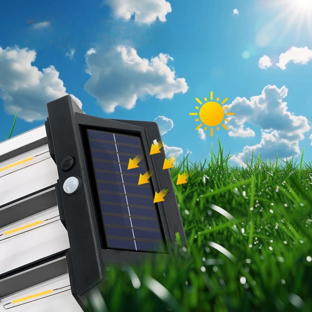 Lámpara Solar Luz Cálida con Sensor de Movimiento