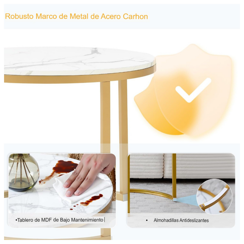 Mesa Redonda de Vidrio - 2 PCS