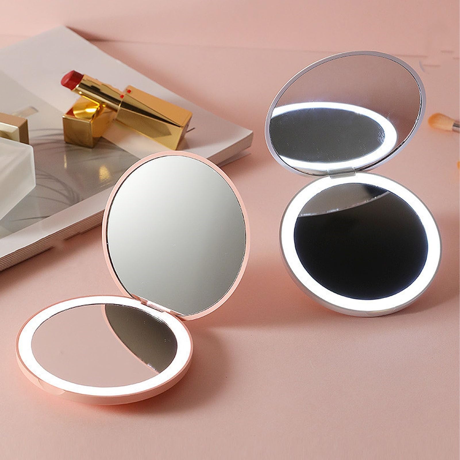 Espejo de Bolsillo con Luz LED - Recargable